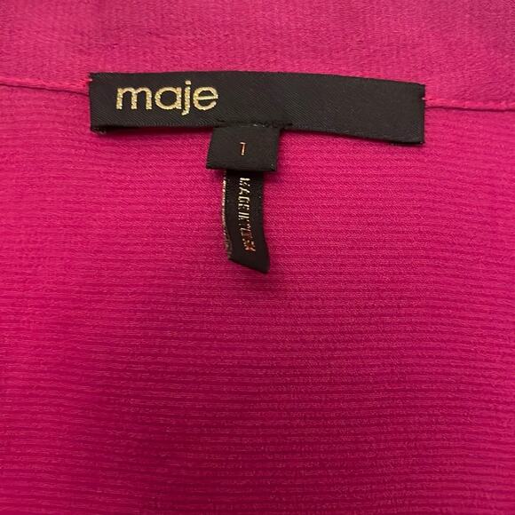 Maje Dress Pink Long Sleeve Asyemmetric Hem Size Small NWT - Picture 5 of 6